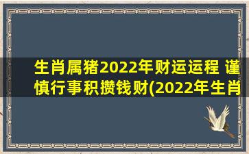 生肖属猪2022年财运运程 谨慎行事积攒钱财(2022年生肖猪财运运程：谨慎积攒钱财为中心)